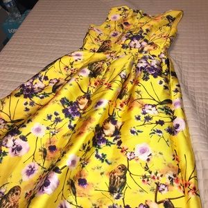 Yellow owl skater dress